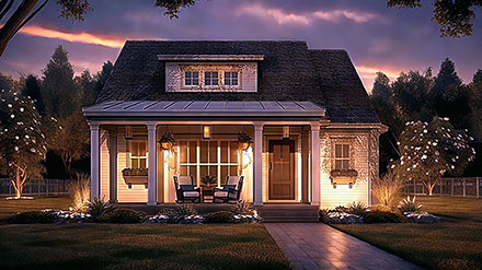 Bungalow Cottage Country Farmhouse Traditional Elevation of Plan 41981