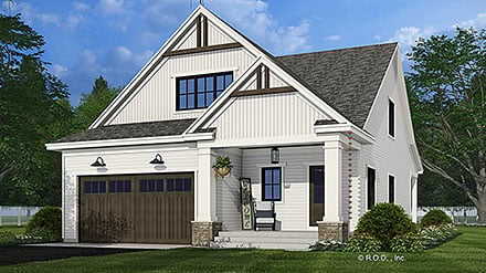 Cottage Country Craftsman Farmhouse Elevation of Plan 41982