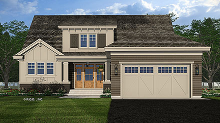 Country Craftsman Traditional Elevation of Plan 41986