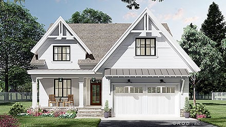 Country Farmhouse New American Style Elevation of Plan 41995