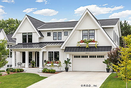 Contemporary Farmhouse New American Style Elevation of Plan 41996
