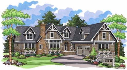 European One-Story Ranch Traditional Elevation of Plan 42002