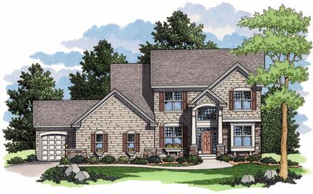 Colonial European Traditional Elevation of Plan 42005