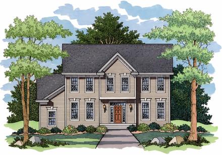 Colonial European Traditional Elevation of Plan 42010