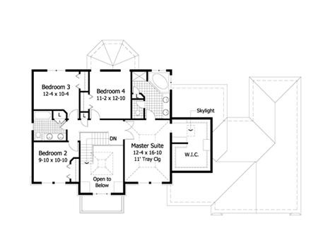 House Plan 42011 Second Level Plan