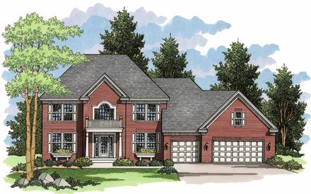 Colonial European Traditional Elevation of Plan 42011