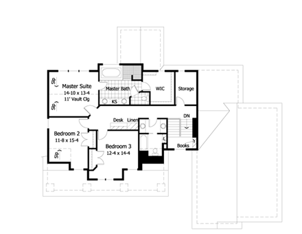 House Plan 42013 Second Level Plan