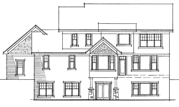 European Traditional Rear Elevation of Plan 42013