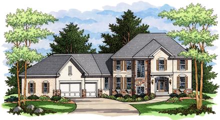 Colonial European Traditional Elevation of Plan 42016