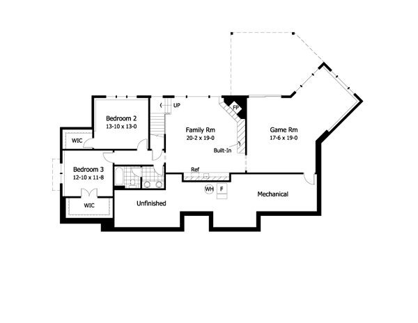 European One-Story Ranch Traditional Level Two of Plan 42024