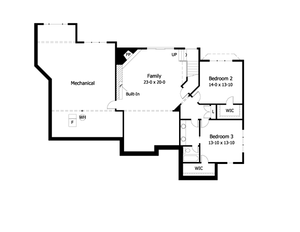 European One-Story Ranch Traditional Lower Level of Plan 42025