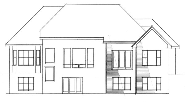 European One-Story Ranch Traditional Rear Elevation of Plan 42025