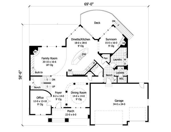 Colonial European Traditional Level One of Plan 42026