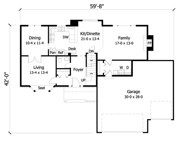 Colonial European Traditional Level One of Plan 42032