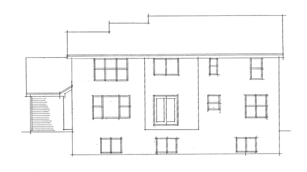 Colonial European Traditional Rear Elevation of Plan 42032