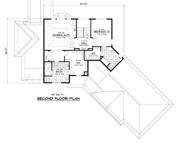 Colonial European Traditional Level Two of Plan 42034