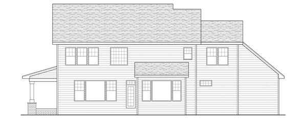 European Farmhouse Traditional Rear Elevation of Plan 42035