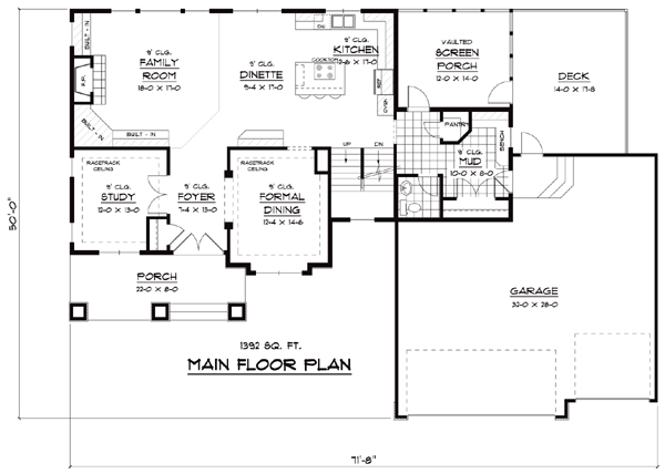 Colonial European Traditional Level One of Plan 42037