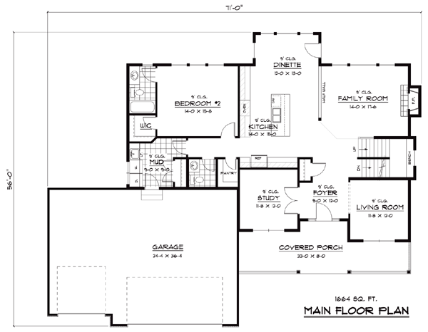 Colonial European Traditional Level One of Plan 42038