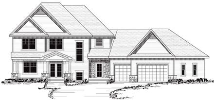 Colonial European Traditional Elevation of Plan 42039