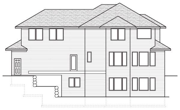 European Traditional Rear Elevation of Plan 42044