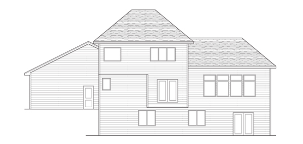 European Traditional Rear Elevation of Plan 42045