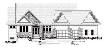 European One-Story Traditional Elevation of Plan 42049