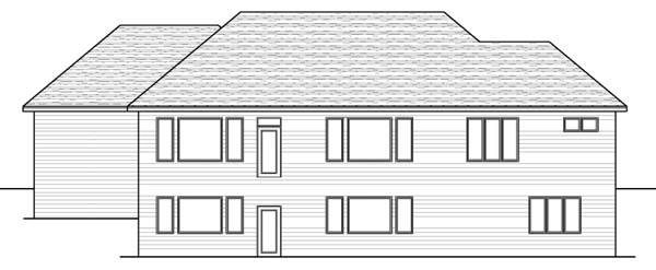 European One-Story Traditional Rear Elevation of Plan 42050