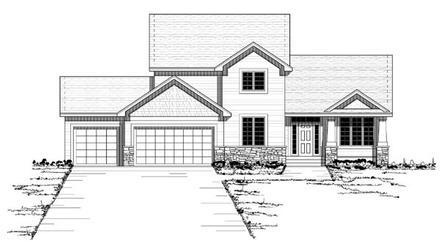 Colonial European Traditional Elevation of Plan 42051