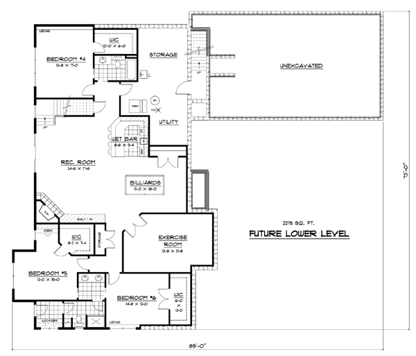 European Traditional Lower Level of Plan 42057