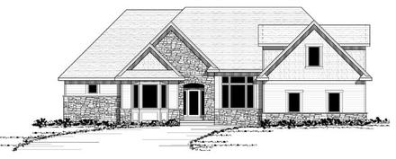 European Traditional Elevation of Plan 42057