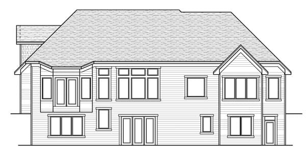 European Traditional Rear Elevation of Plan 42057