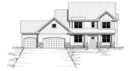 Colonial European Traditional Elevation of Plan 42058
