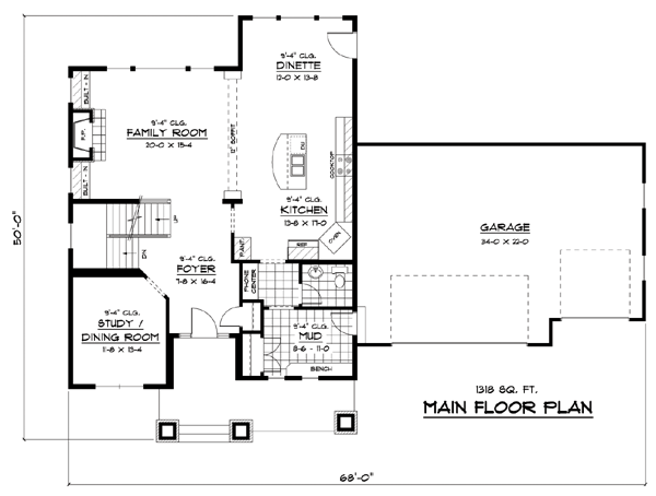 Colonial European Traditional Level One of Plan 42060