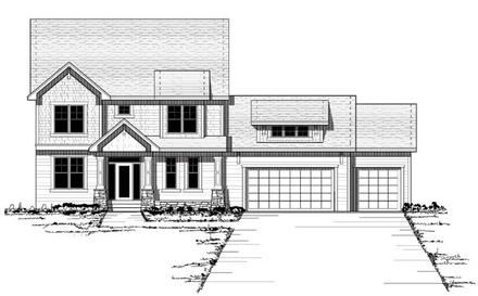 Colonial European Traditional Elevation of Plan 42060