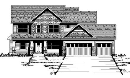 Craftsman European Traditional Elevation of Plan 42061