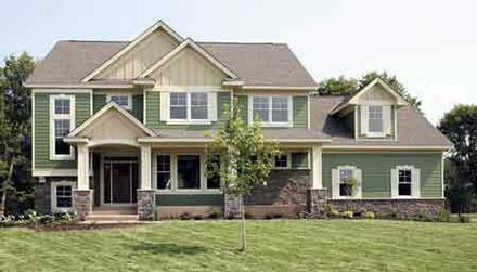 Colonial Craftsman European Traditional Elevation of Plan 42066