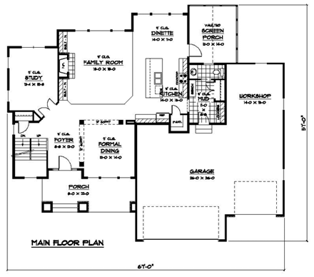 House Plan 42067 First Level Plan