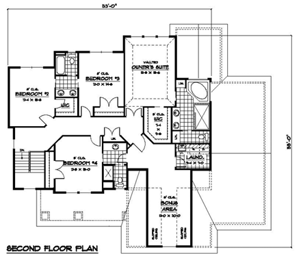 House Plan 42067 Second Level Plan