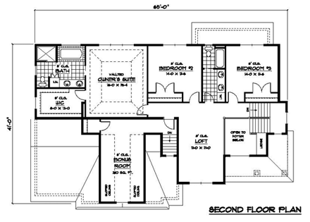 House Plan 42072 Second Level Plan