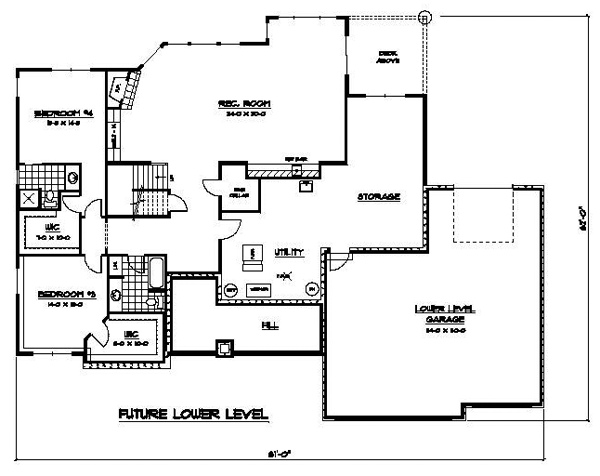 Craftsman European Traditional Lower Level of Plan 42074