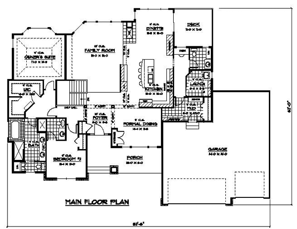 Craftsman European Traditional Level One of Plan 42074