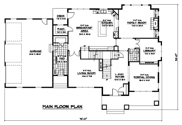 Colonial Craftsman European Traditional Level One of Plan 42076