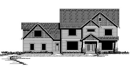 Colonial Craftsman European Traditional Elevation of Plan 42076