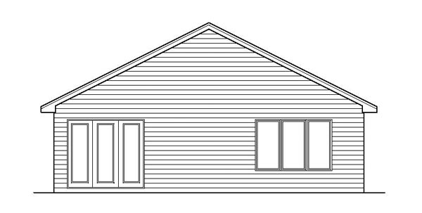 Craftsman Narrow Lot One-Story Ranch Traditional Rear Elevation of Plan 42077