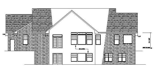 Ranch Traditional Rear Elevation of Plan 42078