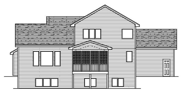 Traditional Rear Elevation of Plan 42079