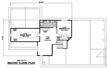 House Plan 42081 Second Level Plan