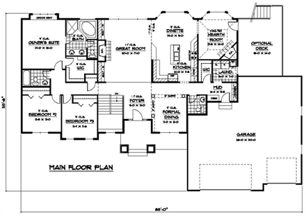 House Plan 42083 First Level Plan