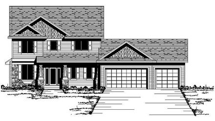 Colonial European Traditional Elevation of Plan 42084